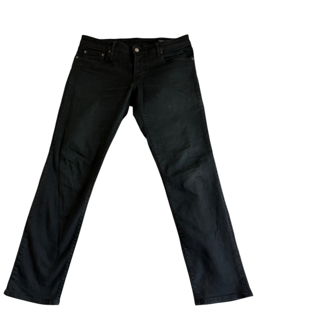 Bonobos Tailored Jeans Mens‎ 34x32 (37x31.5) Black Denim Dark Wash Straight Leg